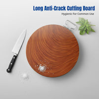 Durable Ironwood Chopping Board, Anti-Crack, Round Wooden Butcher Block, Double-Sided, Kitchen