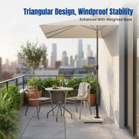 Outdoor Patio Umbrella, Half Wall Waterproof, Iron Frame, for Balcony, Terrace, Garden, Shop Entrance