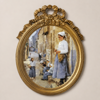 Large Mirror Set 140x80cm Antique Gold Resin-made European-style Carving Decorative Mirror for Entryway Living Room Bedroom