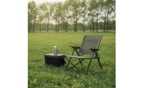 Outdoor Chair with Wooden Armrests Portable Folding Chair Foldable for Campers, Anglers, Camping, Picnics, Fishing