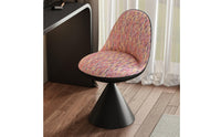 Swivel Dressing Stool Stable Pedestal Base Rotating Makeup Chair Luxurious Chenille Velvet Faux Leather Stool for Bedroom