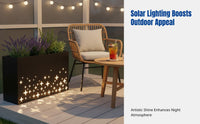 Outdoor Planter Box, Iron Art Flower Bed, Solar Light, Modular Design for Commercial Streets, Milk Tea Shops, Real Estate Offices