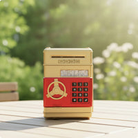 ATM Piggy Bank Secure-Look Piggy Bank with Keypad Electronic Safe with Dial Realistic Sturdy for Children, Playroom, Bedroom