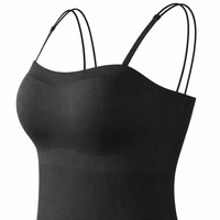 Vest Tops Women UK with Built-In Padded Cups, Seamless Camisole for Loungewear, Comfortable Bra for Everyday Wear, Plus Size