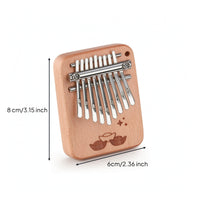 Solid-Wood Mini Kalimba 9-Key Kalimba Beginner-Friendly Thumb Piano with Lanyard Palm Size for Beginners, Classroom