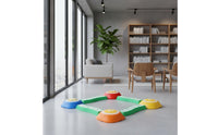 8 Pieces Balance Stepping Stones with Lights Musical Sensory Crossing Stones Active Coordination Toy for Young Children