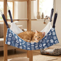 Cat Hammock and Hanging Cat Bed with Strap, Cloth Material Swing for Pet Cage, Indoor Cat Cage Hammock Suitable for Small Pets and Kitten Bed