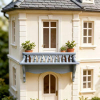 Balustrade Railing Dollhouse Balcony Shelf Turned Spindles 1:12 Scale Shelf Curved Brackets