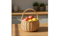 Basket with Handle Lightweight Woven Basket Portable for Picnic