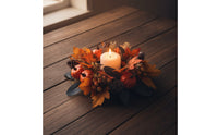 Candle Circlet Autumn Table Wreath Rustic for Mantel