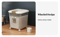 Rice Storage Container Moisture-Resistant Airtight Grain Bin Gasket Ed Food Storage Bin Clear View Window Transparent Food