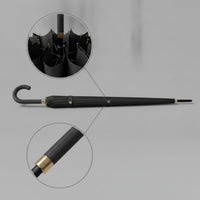 Water-Resistant Umbrella with 16 Ribs Windproof Automatic Stick Umbrella Classic Heavy Duty for Commuters