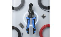 Serrated Gripping Surfaces Plier-Style Wire Stripper Measuring Markings Coil-Return-Loaded Wire Stripper Compact Hand Tool Non-Slip Handle for Electrical Work