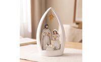 Tabletop Nativity Scene Religious Nativity Ornament Arched Statue Indoor for Display Cabinets