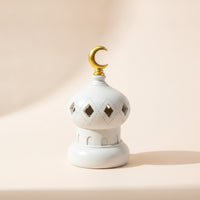 incense Burner with Moon-Shaped Moon Decorative Castle Scent Burner Sculptural Statue for Festival Decor