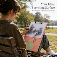 Touchcolor A4 Sketchpad with Clip and Pocket, Waterproof Portable Drawing Board for Artists and Students