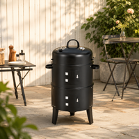 Smoker BBQ Stove Lidded Charcoal Grill Compatible with 5+ People Portable Round Barbecue Grill 54.5×43×86cm