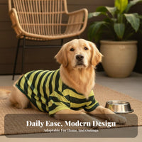 Striped Dog Shirt Lightweight Large Dog T-Shirt Breathable Canine Attire for Golden Retrievers, Labradors, Spring, Daily Wear, Outdoor