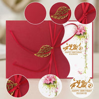 Personalized Creative High-End Birthday Greeting Card with Metal Decoration Invitation Card for Employees and Customers, Customizable