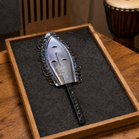 Leaf-Shaped Percussion Piece Teardrop Profile Clapper Shaker Metal African Drum Shaker