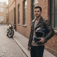 Full-Face Motorcycle Helmet Vintage Full Face Motorcycle Helmet Ventilated Lightweight for Motorcyclists, Motorcycling, Cruising