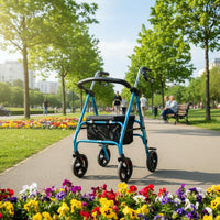 Mobile Walking Assistant Assistance Device with Seat Portable Mobile walkers Assistant Assistance Device Double Brake System Walking Frame