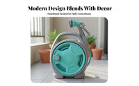 Hose Reel Cart with Spray Nozzle Manual Crank for Gardeners, Car Washers, Yard, Patio, Balcony
