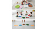10 Pieces Sensory Mats with Eyelet Floor-Based Sensory Pads Tactile Discs Shaggy Textured Tactile Toy Sequined for Children