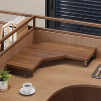 Wooden Computer Stand Space-Saving Solid Wood Screen Shelf Easy Assembly L-Shaped Desk Organizer