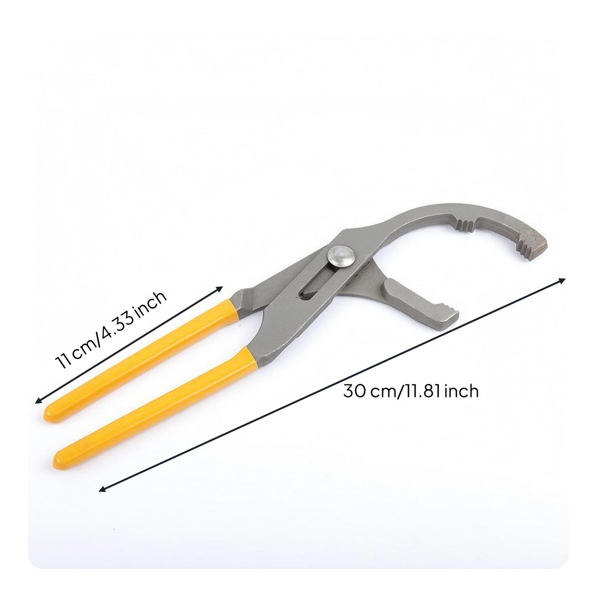 Manual Adjustable Filter Wrench Insulated Handles Filter Housing Wrench Serrated Jaw Repair Tool Metal