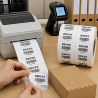Coated Paper Self-Adhesive Labels for Thermal Printers, Blank Sticker Rolls