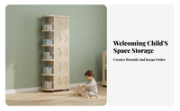 Rolling Infant Cabinet Warm Beige 5-Tier Infant Cabinet Double Door