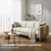 High-Density Foam Cushion Modern Textile Sofa Comfortable Seating Small Apartment Couch Removable and Washable Cover Modern 2-Seater Couch Long-Lasting Construction for Renters, Students, Families, Rental Home, Lounge, Waiting Area, Bedroom