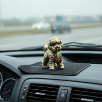 Miniature Stuffed Dog Ornament Collectible Solid Brass Dog Figurine Vintage Style Brass Poodle Statue for Collectors