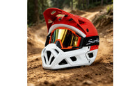 Safety Full Face Mountain Bike Helmet Customizable Fit Full Face Bike Helmet Rugged Impact Resistant for Trail Riding