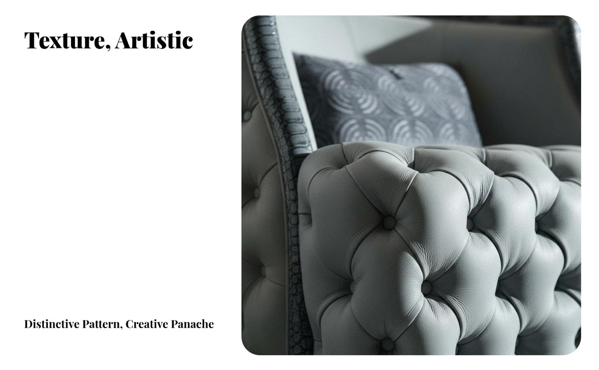 Textured Couch and Armchair Italian Minimalist Design Sofa Set Pattern Lounge Suite for Luxury Buyers, partners, Living Room, Bedroom