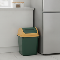 Household Waste Bin with Lid for Bathroom Kitchen Living Room Bedroom, Large Capacity Sealed Swing Lid Storage Bin