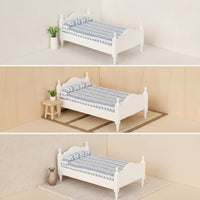 1:12 Scale Miniature Dollhouse Bed Collectible Dollhouse Bed Decorative Furniture Detailed for Collectors, Hobbyists, Kids, Bedroom Scene, Diorama