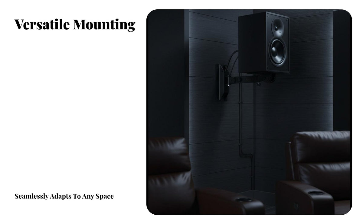 Heavy-Duty Speaker Wall Mount Metal Construction Adjustable Speaker Wall Mount Easy Installation Sleek Design for KTV Owners, Home Theater Enthusiasts, Studio, Bar