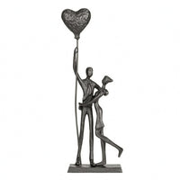 Cast Iron Figurine Anniversary Gift Metal Couple Figurine Handcrafted Romantic Iron Statue for Couples