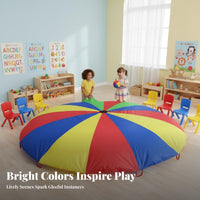 Parent-Child Interaction Whack-a-Critter Parachute Game Indoor & Outdoor Use Rainbow Play Parachute with Holes Teamwork Building Kids Cooperative Game Mat Bright Colors for Preschoolers, Parents, Kindergarten, Early Education Centers, Playgrounds