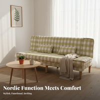 Space-Saving Fold-extendable Sleeper Loveseat Modern Minimalist aesthetic Sofa Bed firm density Foam padding transformable Couch Breathable Fabric for Apartment Dwellers, duos, Students, Small Apartments, Bedroom, Lounge Area