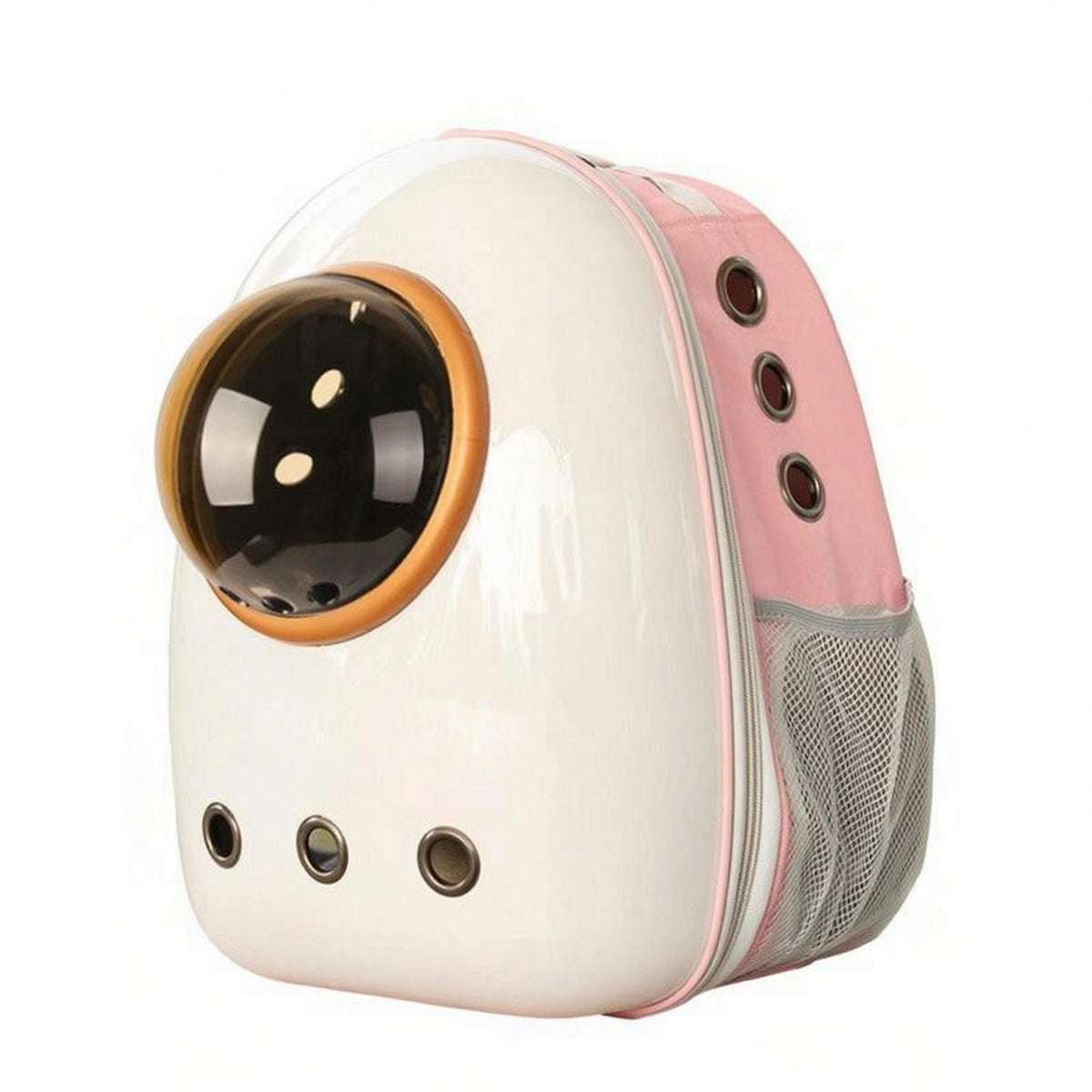 Ventilated Cat Carrier Backpack Mesh Pockets Hard-Shell Pet Backpack Top Handle