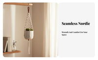 Handmade Hanging Planter Basket Decorative Macrame Plant Hanger Space Saving Beaded Flower Pot Hanger Vintage-Inspired for Home Decorators, Indoor, Living Room, Balcony, Patio