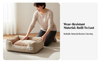 Washable Dog Sofa Multi-Season Use Soft Cat Bed Bite Resistant Bolster Dog Bed for Small Dogs, Young Dogs