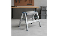 Portable V-Shaped Ladder Foldable Folding Step Ladder Heavy Duty Aluminum Step Stool for Garage, Library