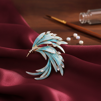 Chinese Style Phoenix Brooch Cheongsam Dress Accessory Elegant Feather Pin