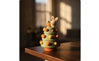 Whimsical Felt Christmas Tree Mini Felt Tree with Rabbit Cute Bunny Ornament Adorable for Shelves