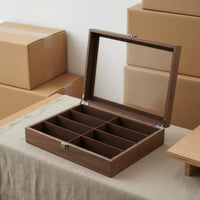 Sunglasses Display Organizer Vintage Design Watch and Sunglasses Organizer Wooden Watch Box Debris-Shielded for Dressing Table