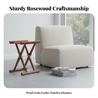 Silver Inlay Feature S Traditional Maza Stool Space Saving Cross-Frame Foldable Stool Long-Lasting Portable Furniture Heavy Duty for Collectors, Outdoor Enthusiasts, Home Entryway, Camping, Balcony, Outdoors